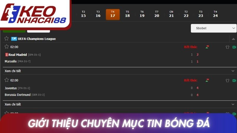 Giới thiệu chuyên mục Tin bóng đá tại Keonhacai